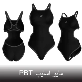 مایو اسلیپ زنانه تمام مشکی بغل باز PBT